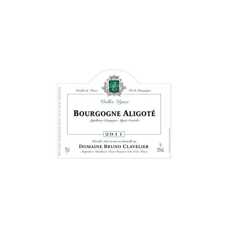 Bourgogne Aligoté Vieilles Vignes 2015, Bruno Clavelier