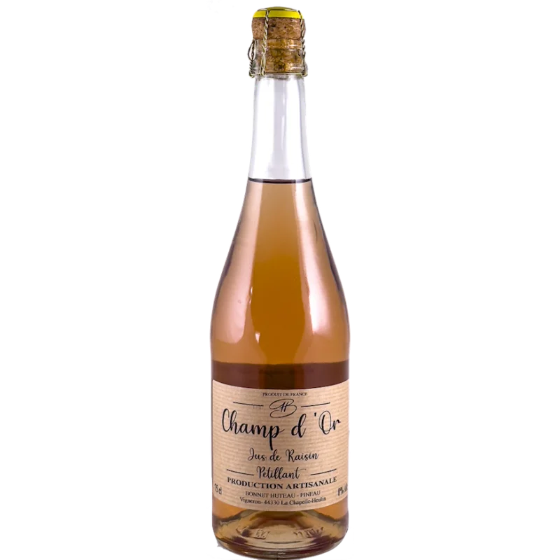 Fantastique Champ d'Or, Bonnet Huteau, jus de raisin pétillant en vente chez Divine Wines, le meilleur caviste de Bruxelles