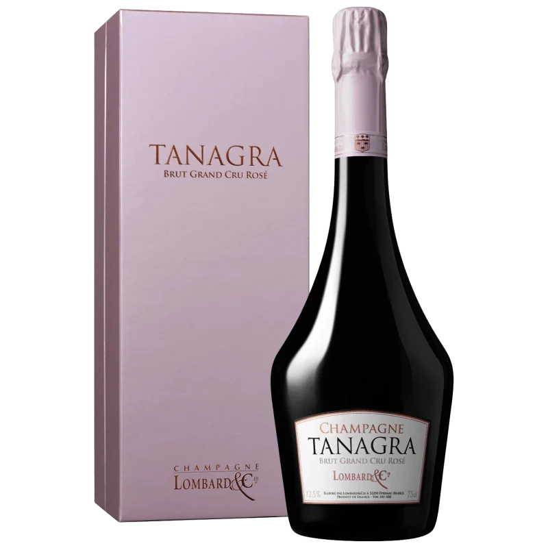 Fantastique Brut Grand Cru rosé Tanagra, Champagne Lombard en vente chez Divine Wines, le meilleur caviste de Bruxelles